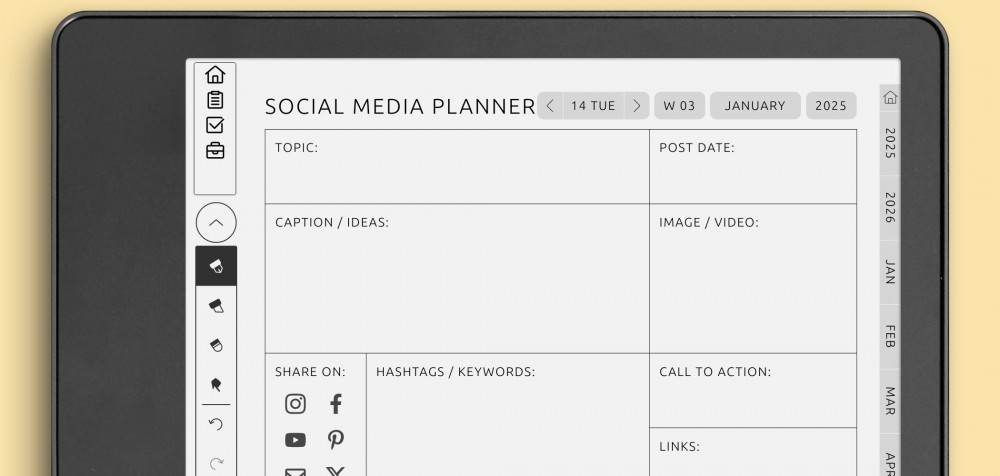 Kindle Scribe Digital Shop Planner