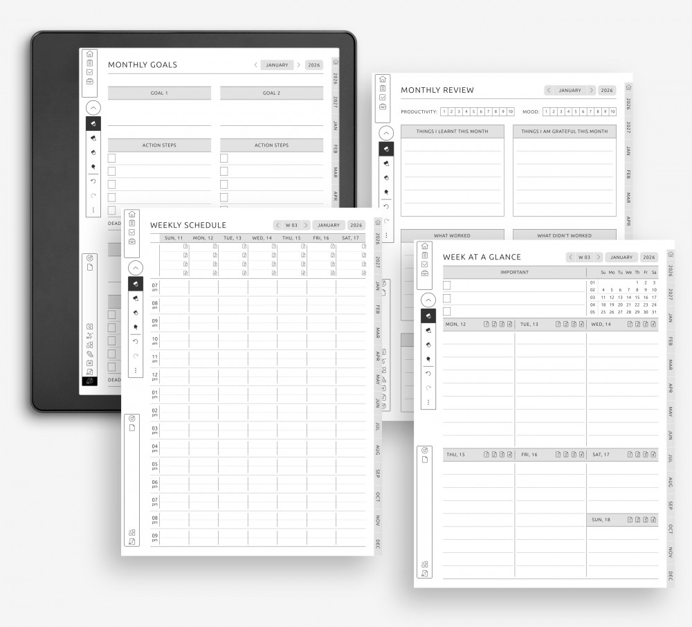 Weekly Pages for Shop & Marketing Balance for Kindle Scribe
