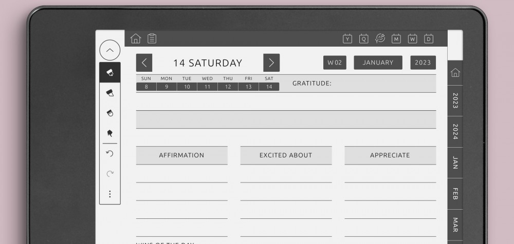 Kindle Scribe Gratitude Planner