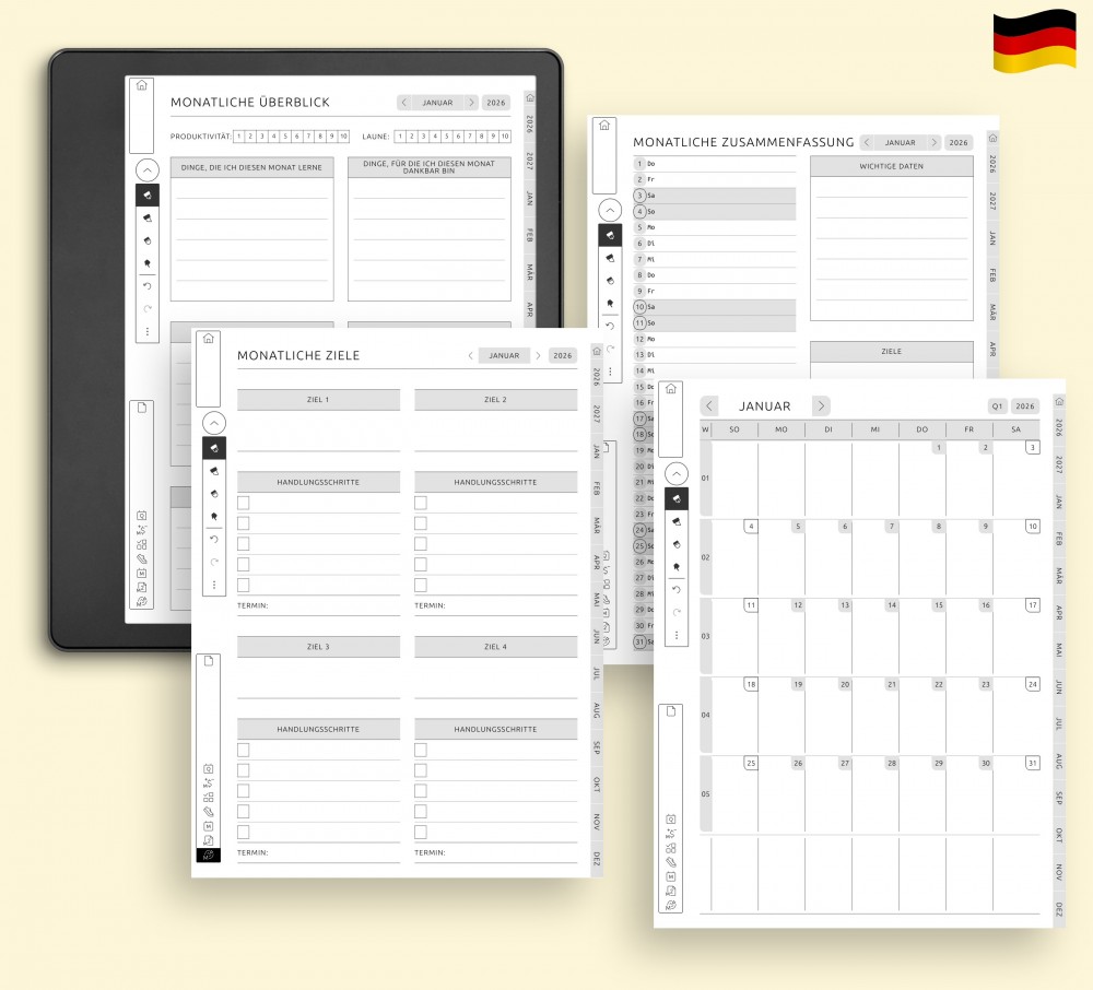 📅 Bleiben Sie von Monat zu Monat organisiert for Kindle Scribe 📅 Bleiben Sie von Monat zu Monat organisiert for Kindle Scribe