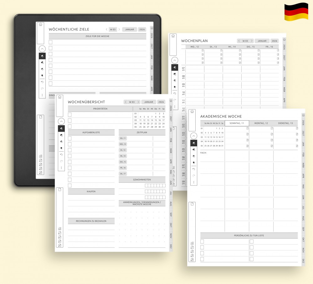 📆 Bringen Sie Ihre Woche in Ordnung for Kindle Scribe 📆 Bringen Sie Ihre Woche in Ordnung for Kindle Scribe