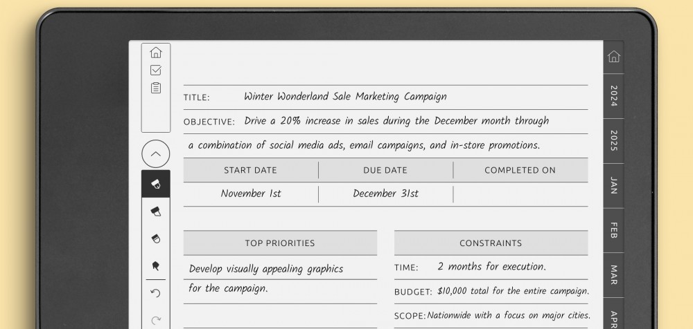 Kindle Scribe Project Planner