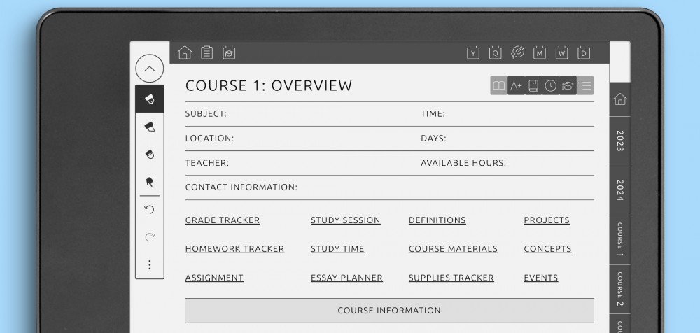 Kindle Scribe Student Planner