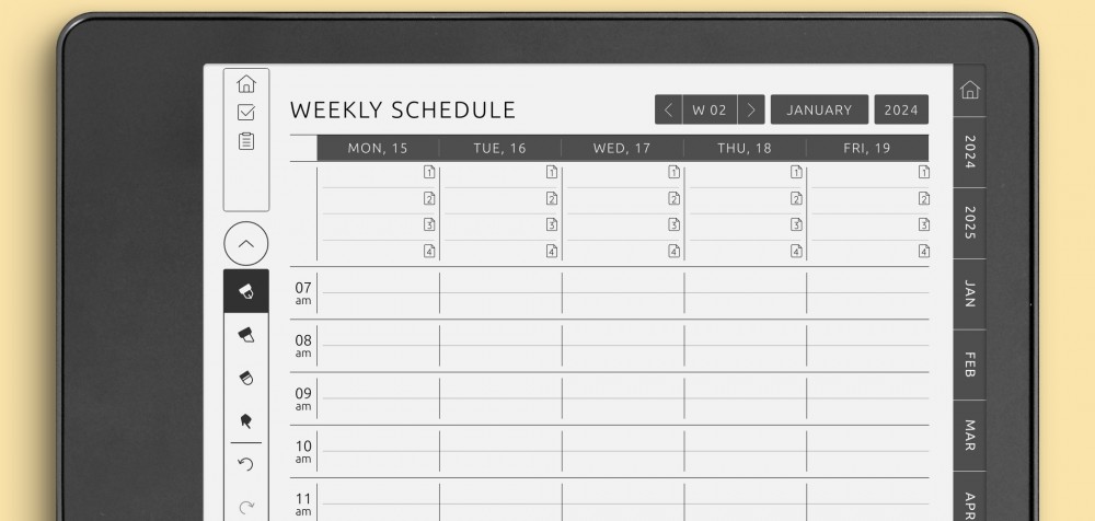 Kindle Scribe Weekly Planner