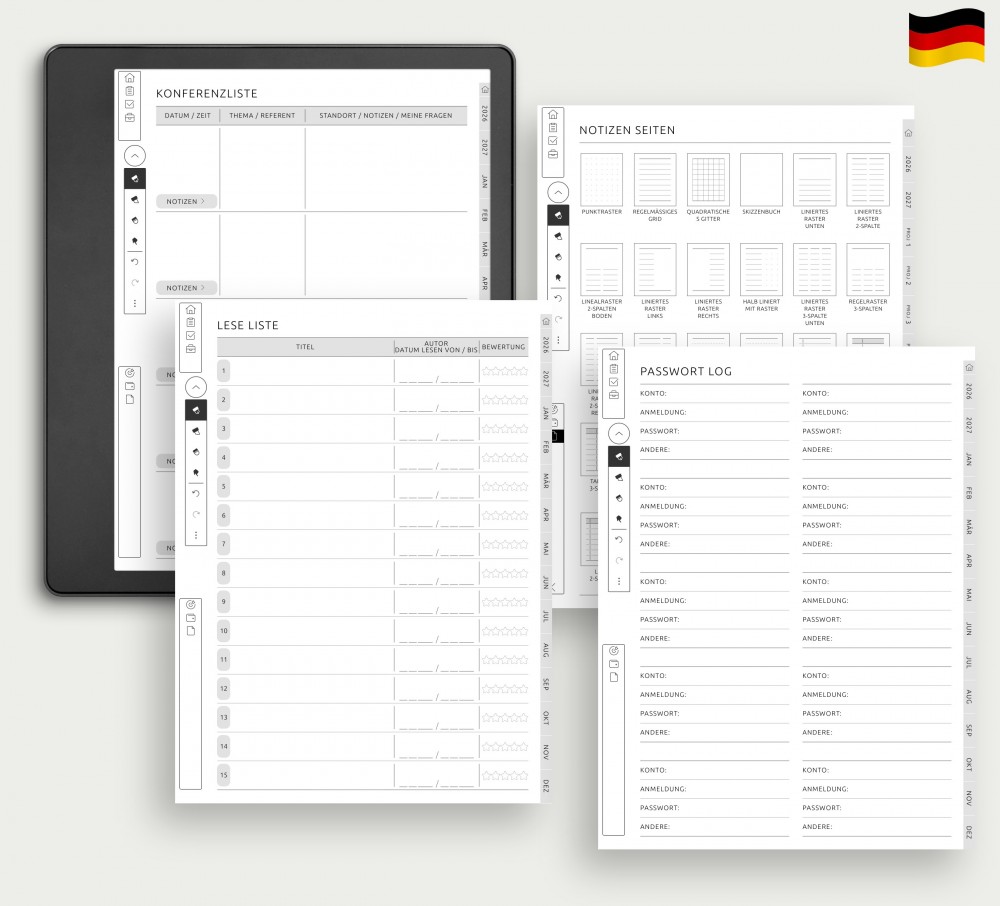Wichtige Bereiche & Notizen – alles hat seinen Platz for Kindle Scribe Wichtige Bereiche & Notizen – alles hat seinen Platz for Kindle Scribe