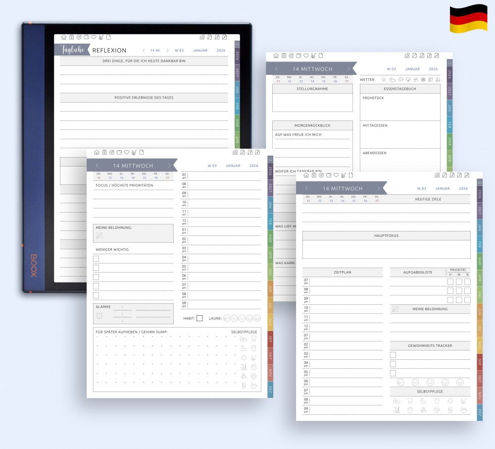 Bringen Sie Struktur in Ihren Tag for Boox Note Planner Bringen Sie Struktur in Ihren Tag Template for Boox Note