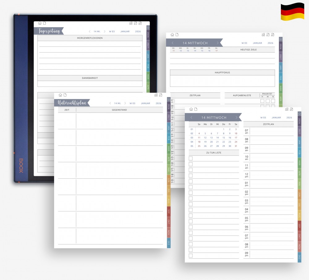 ✏️ Planen Sie jeden Tag mit Fokus for Boox Note Planner ✏️ Planen Sie jeden Tag mit Fokus Template for Boox Note