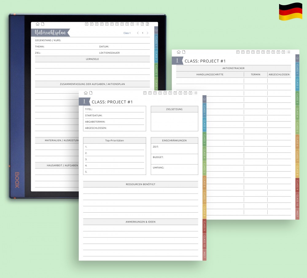 🗂️ Große Ziele planen und den Unterricht gezielt darauf ausrichten for Boox Note Planner 🗂️ Große Ziele planen und den Unterricht gezielt darauf ausrichten Template for Boox Note
