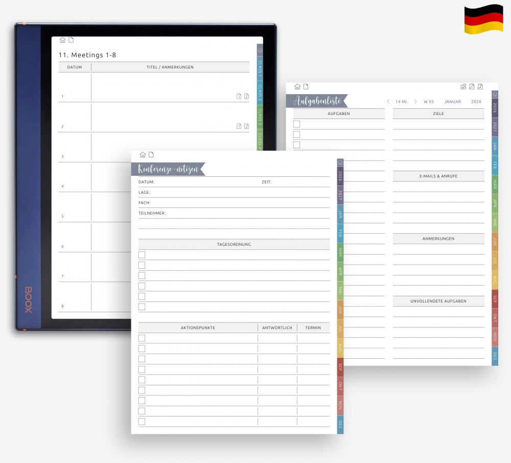 📋 Diskussionen festhalten und Aufgaben im Blick behalten for Boox Note Planner 📋 Diskussionen festhalten und Aufgaben im Blick behalten Template for Boox Note