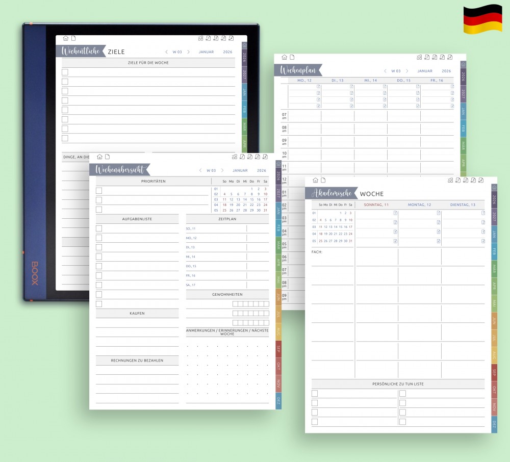📆 Behalten Sie Ihre Woche im Griff for Boox Note Planner 📆 Behalten Sie Ihre Woche im Griff Template for Boox Note
