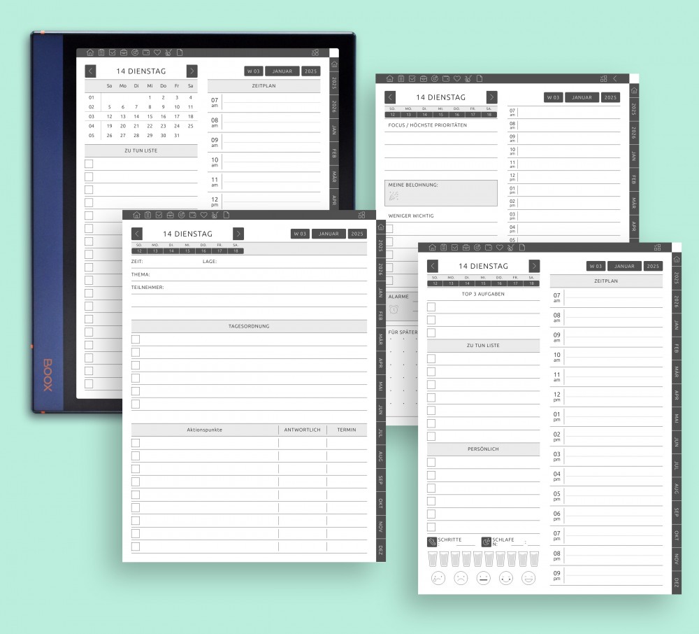 Verbessern Sie Ihre tägliche Leistung for Boox Note Planner Verbessern Sie Ihre tägliche Leistung Template for Boox Note