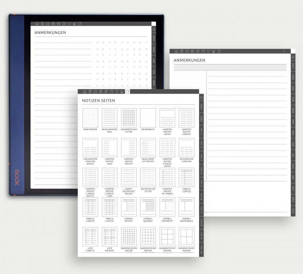 Personalisieren Sie Ihre Notizen mit unseren flexiblen Vorlagen for Boox Note Planner Personalisieren Sie Ihre Notizen mit unseren flexiblen Vorlagen Template for Boox Note