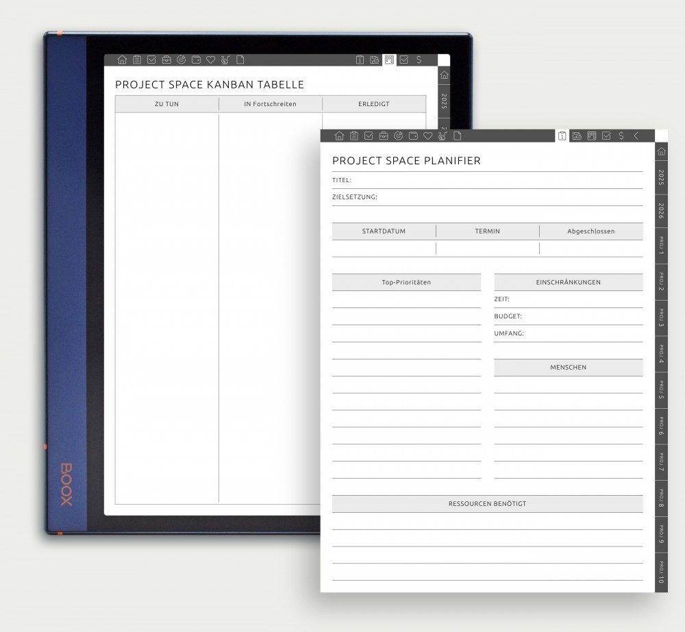 Optimieren Sie Ihre Produktivität: 10 Projekte mühelos abwickeln for Boox Note Planner Optimieren Sie Ihre Produktivität: 10 Projekte mühelos abwickeln Template for Boox Note