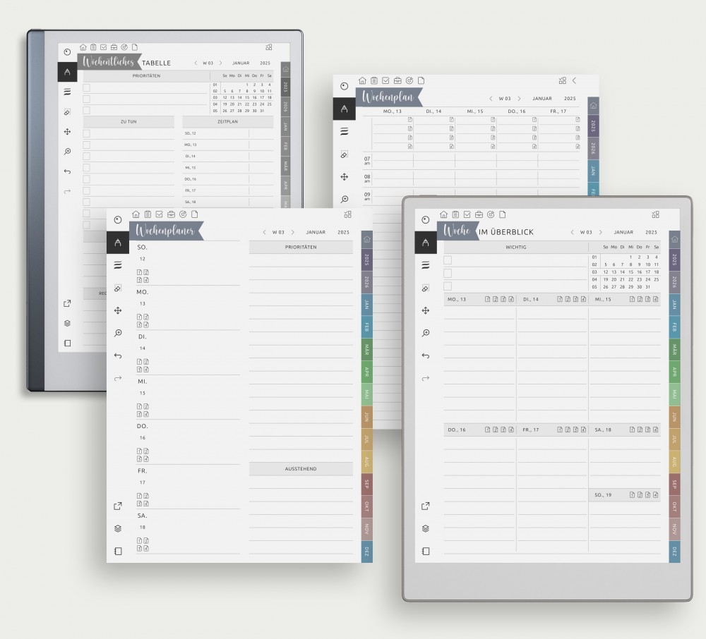 Elevate Wochenplanung Template for reMarkable