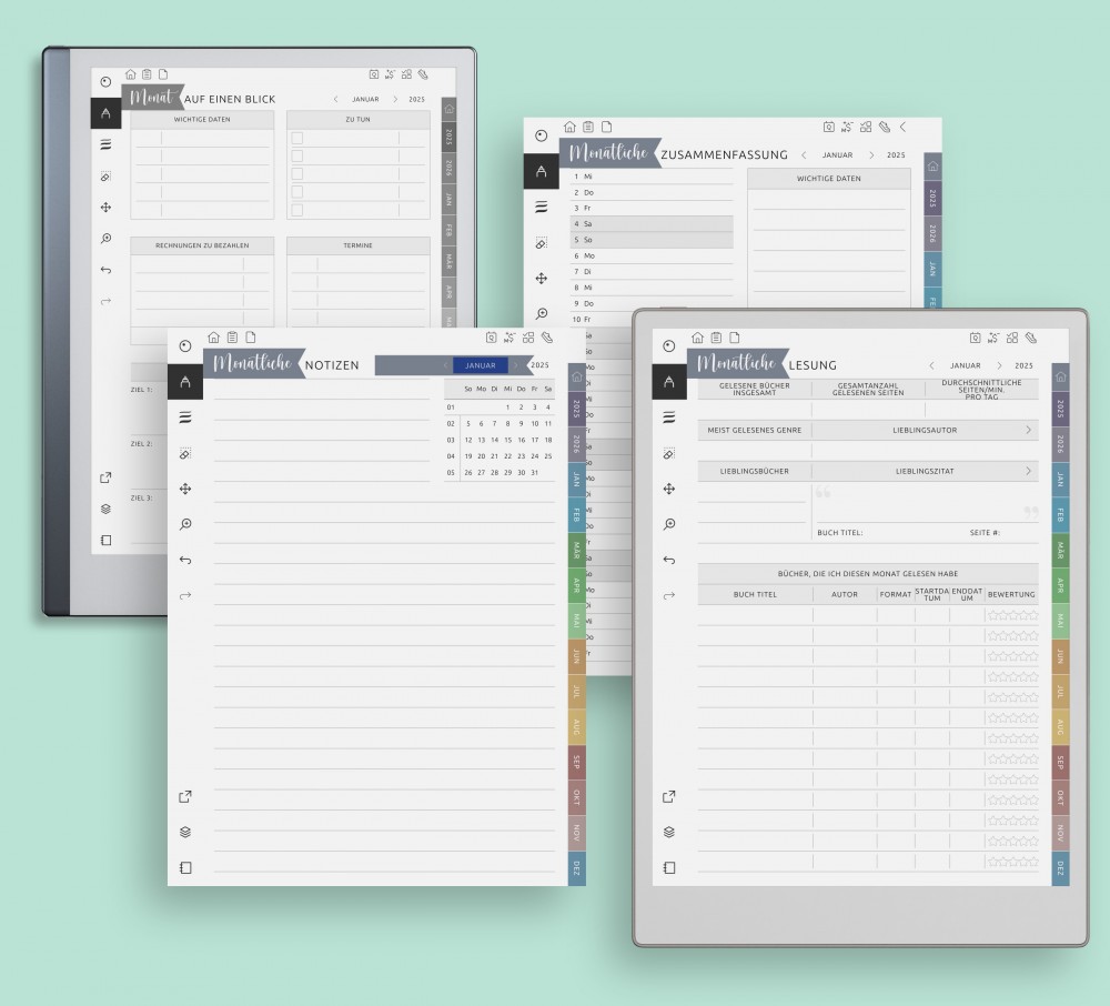 Optimieren Sie Ihre monatliche Leseroutine Template for reMarkable