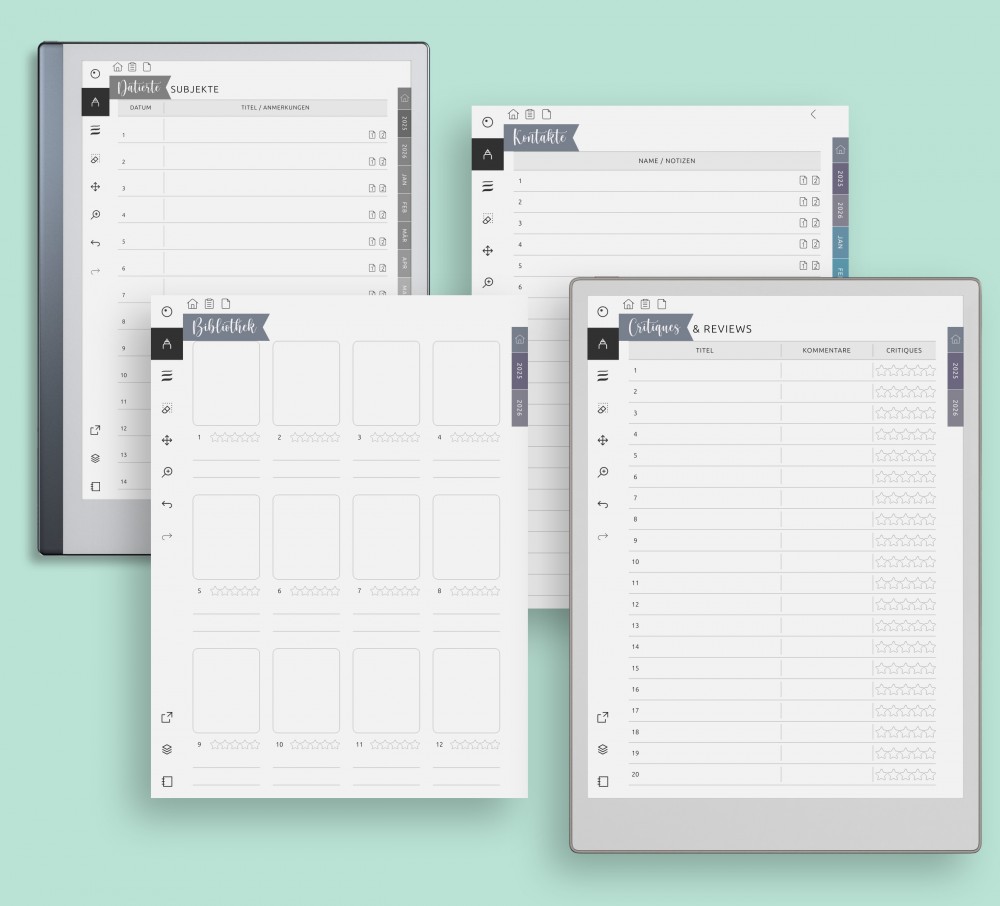 Passen Sie Ihre Lesereise an Template for reMarkable