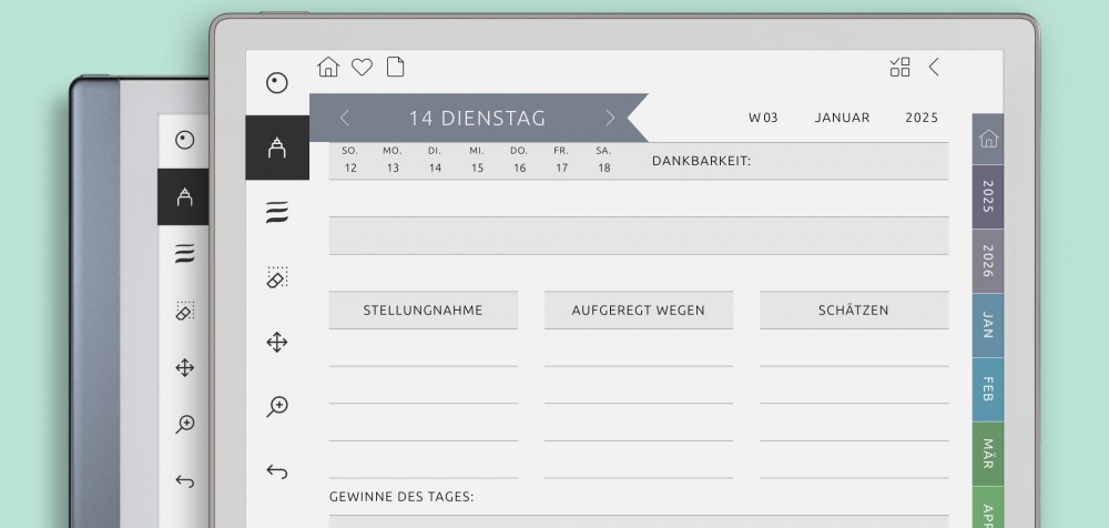 reMarkable Planer für tägliche Dankbarkeit