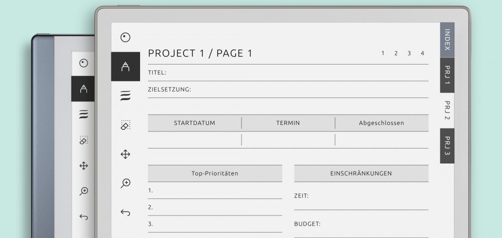 reMarkable Projekte Planer Sektional