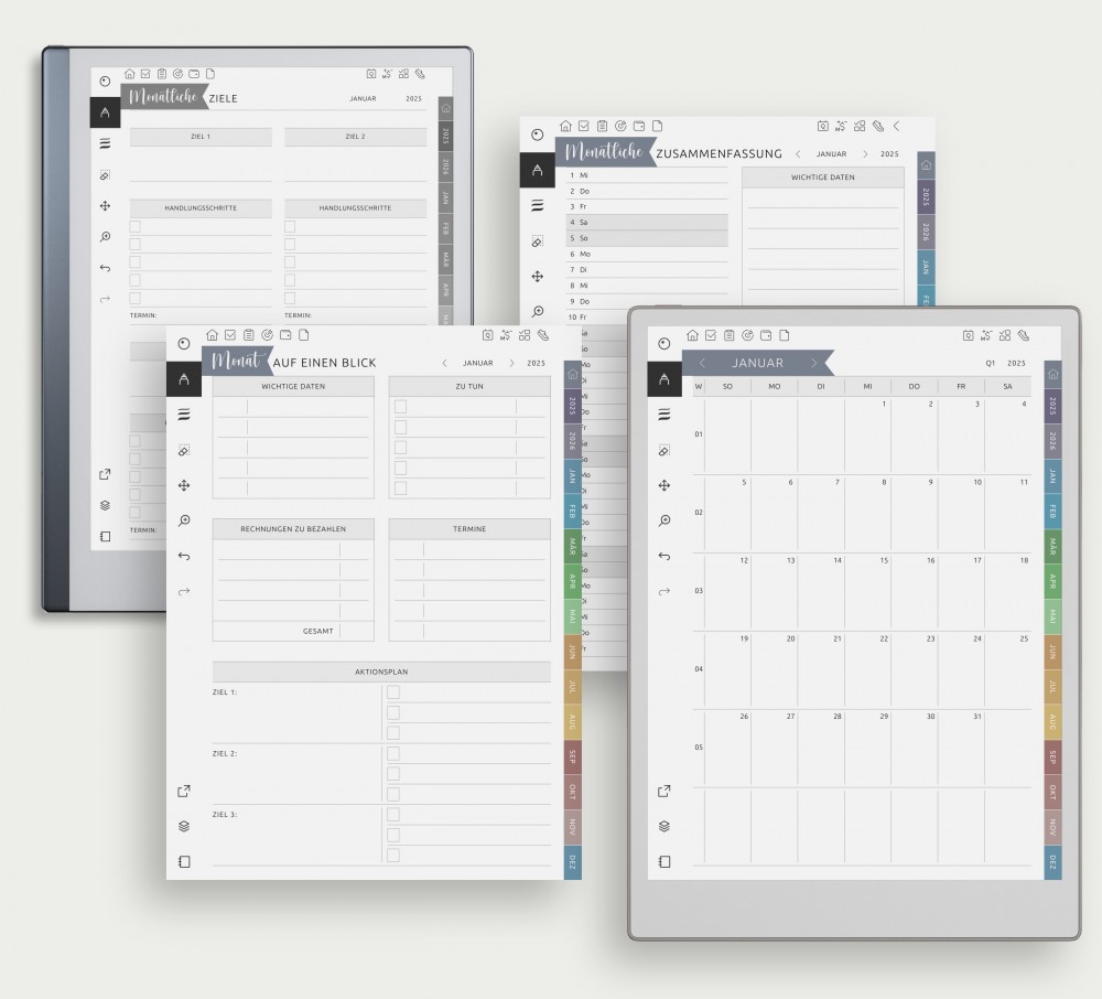 Monatliche Planung Exzellenz Template for reMarkable