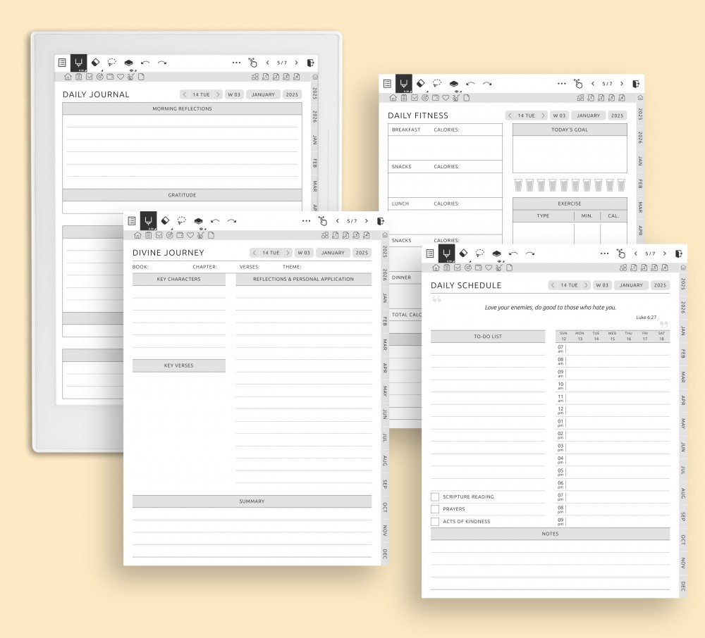 Start Each Day Rooted in Faith for Supernote Planner Start Each Day Rooted in Faith Template for Supernote
