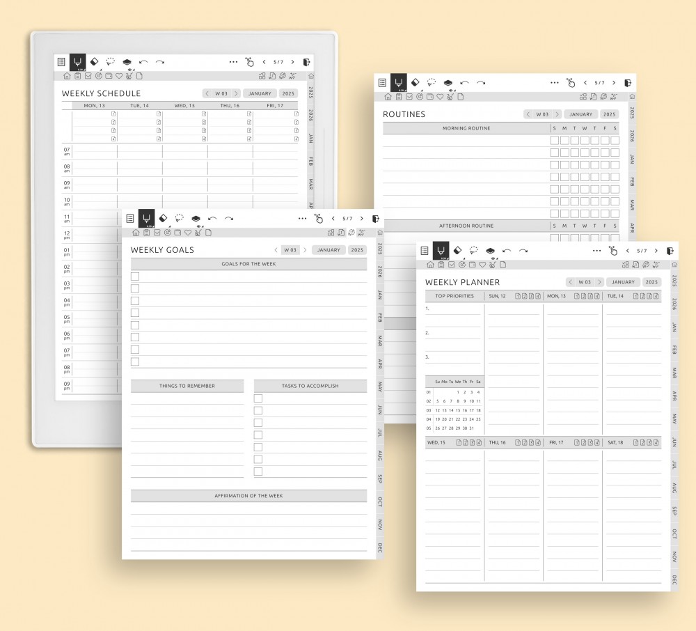 Plan Your Week with Structure and Flexibility for Supernote Planner Plan Your Week with Structure and Flexibility Template for Supernote