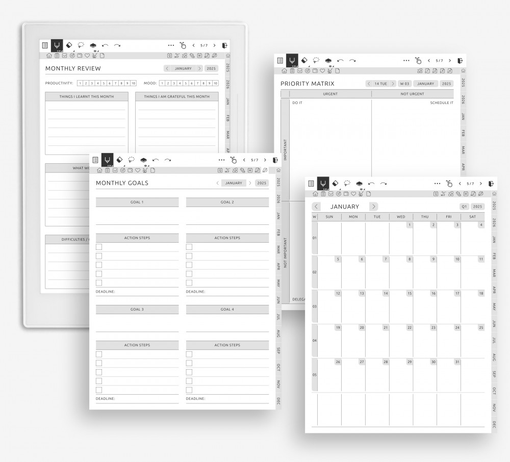 Build Momentum One Month at a Time for Supernote Planner Build Momentum One Month at a Time Template for Supernote