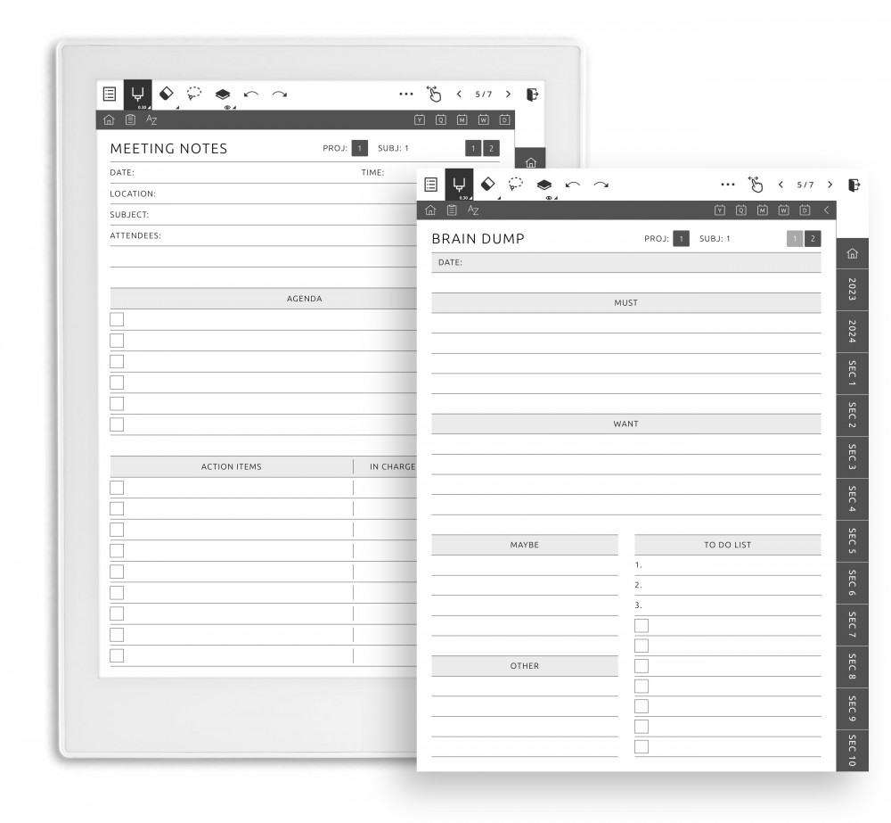 Meeting Notes Template for Supernote