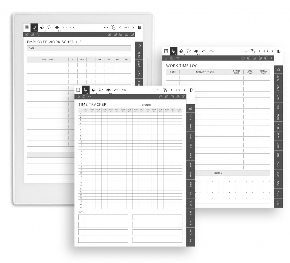 Layouts for Work & Business Template for Supernote