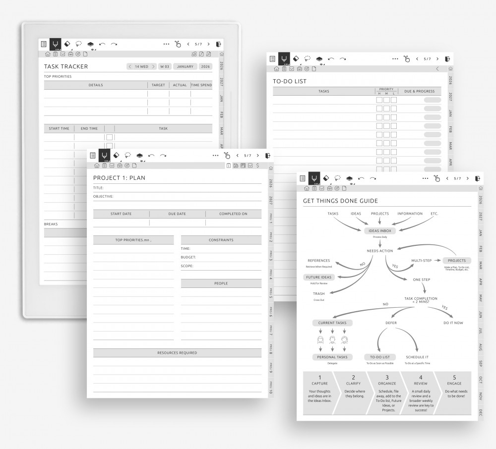 Productivity Tools for Entrepreneurs Template for Supernote