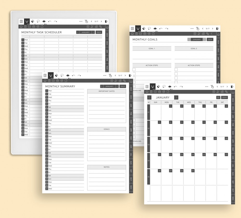 Take Control Each Month Template for Supernote