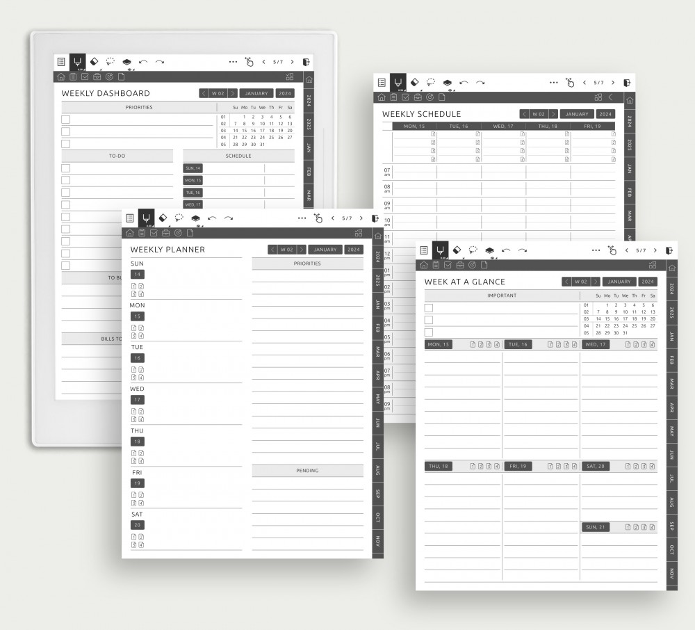 Elevate Weekly Planning Template for Supernote