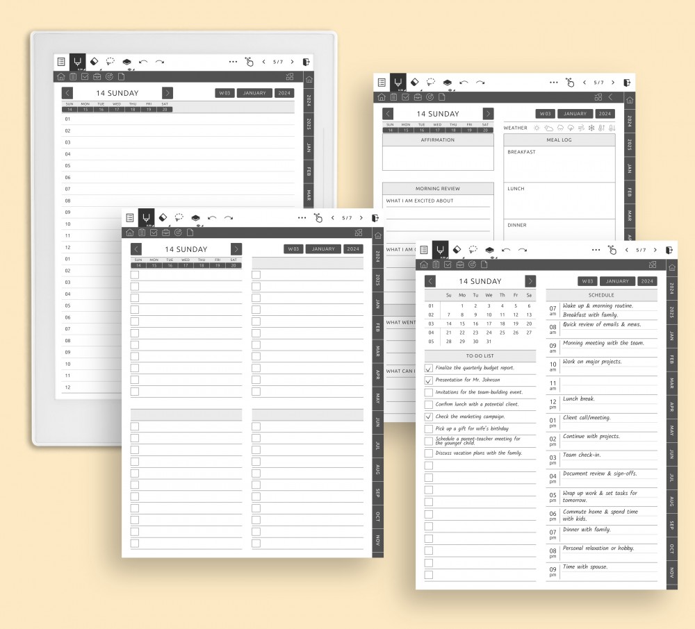 Maximize Daily Productivity Template for Supernote