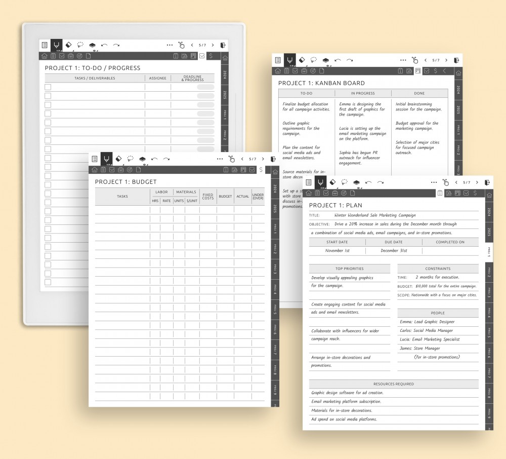 Manage Projects Effectively Template for Supernote