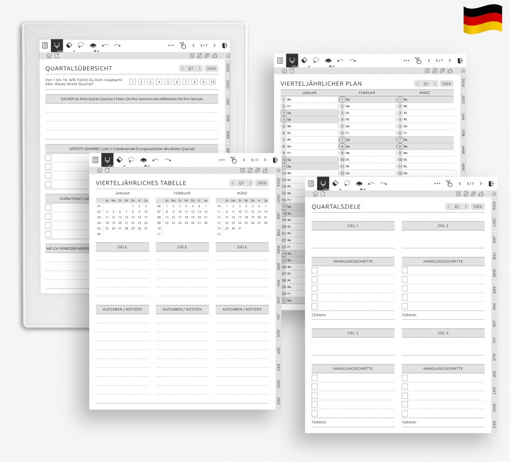 📘 Bleiben Sie das ganze Jahr über auf Kurs for Supernote Planner 📘 Bleiben Sie das ganze Jahr über auf Kurs Template for Supernote