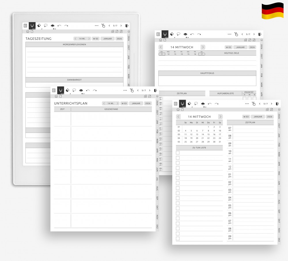 ✏️ Planen Sie jeden Tag mit Fokus for Supernote Planner ✏️ Planen Sie jeden Tag mit Fokus Template for Supernote