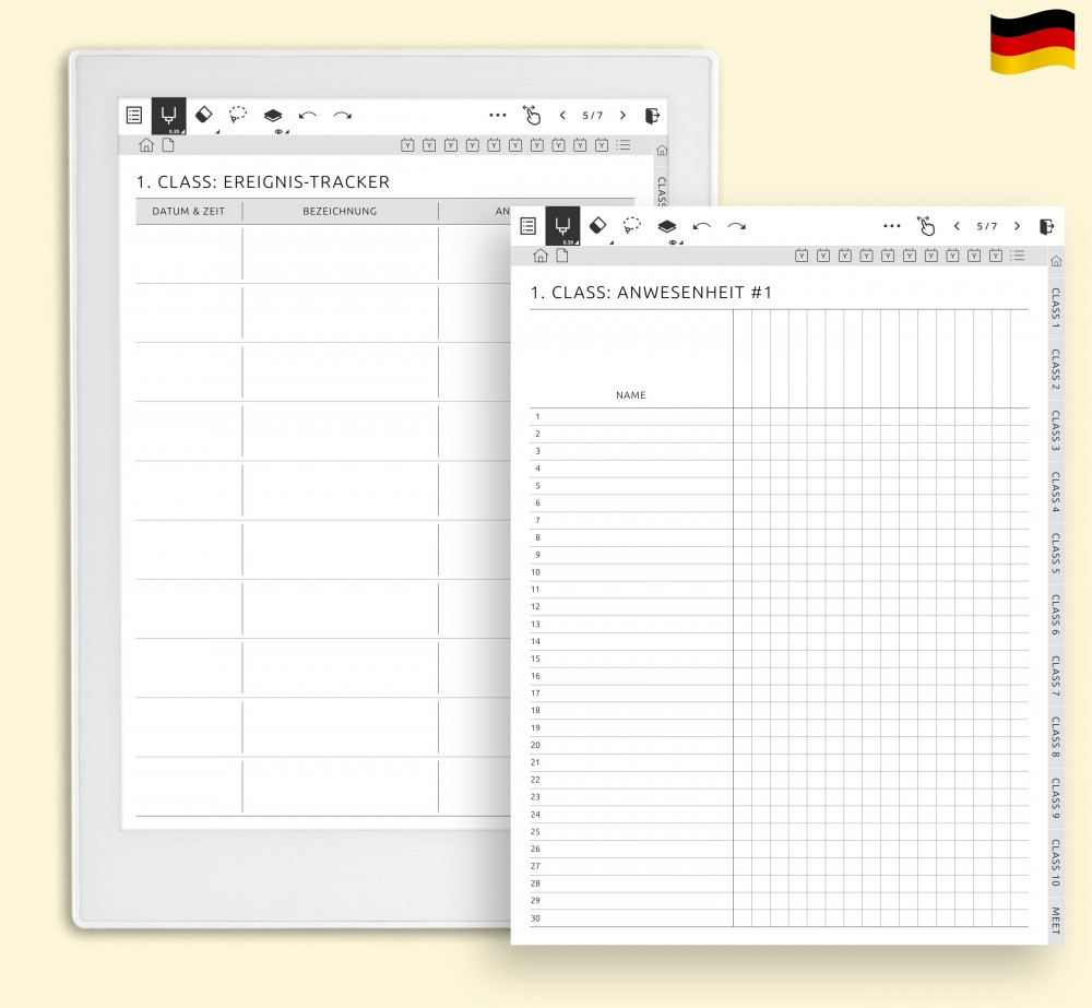 ✅ Anwesenheit und Klassenereignisse im Blick behalten for Supernote Planner ✅ Anwesenheit und Klassenereignisse im Blick behalten Template for Supernote