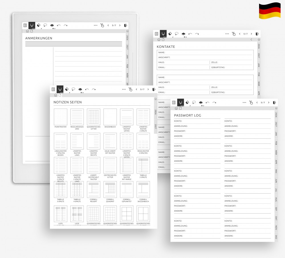 🗃️ Speichern Sie, was wichtig ist, und bleiben Sie organisiert for Supernote Planner 🗃️ Speichern Sie, was wichtig ist, und bleiben Sie organisiert Template for Supernote