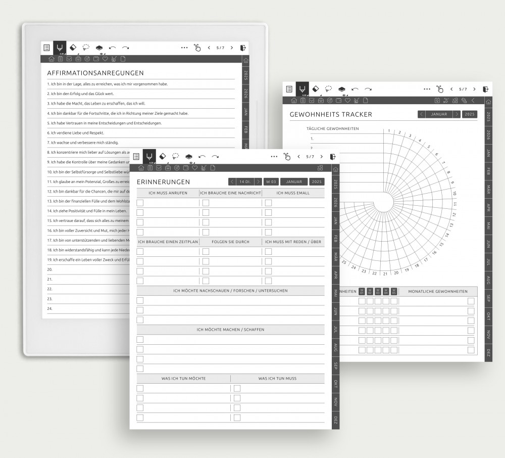 Erhöhen Sie Ihre Produktivität mit intelligenten Trackern for Supernote Planner Erhöhen Sie Ihre Produktivität mit intelligenten Trackern Template for Supernote