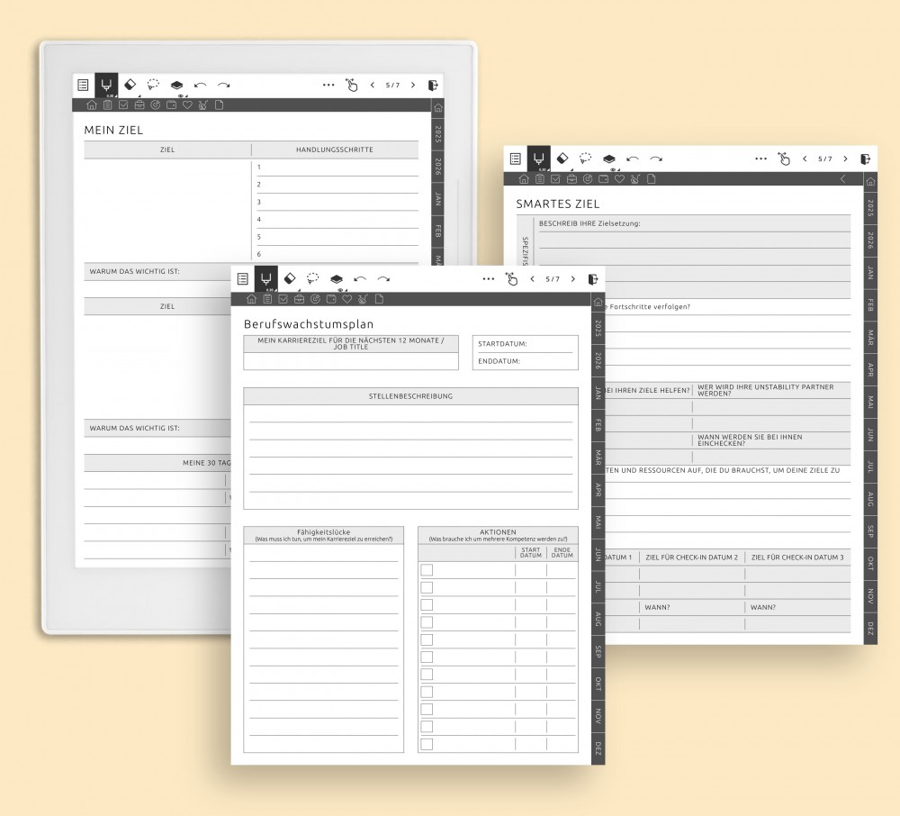 Erobern Sie Ihre Ziele mit dem Empowering Planner for Supernote Planner Erobern Sie Ihre Ziele mit dem Empowering Planner Template for Supernote