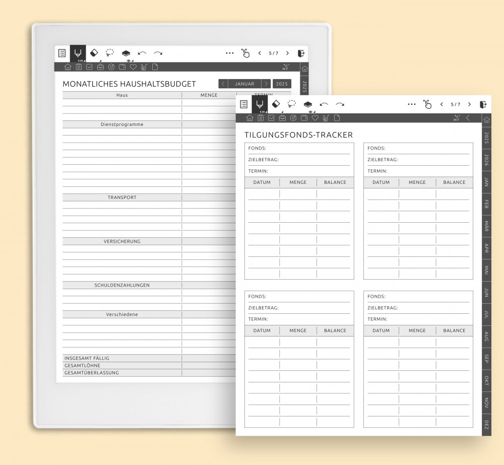 Stärken Sie Ihr Geldmanagement mit 10 anpassbaren Vorlagen for Supernote Planner Stärken Sie Ihr Geldmanagement mit 10 anpassbaren Vorlagen Template for Supernote