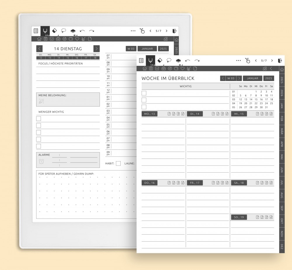 Personalisierte Vorlagen für Ihren einzigartigen Lebensstil for Supernote Planner Personalisierte Vorlagen für Ihren einzigartigen Lebensstil Template for Supernote