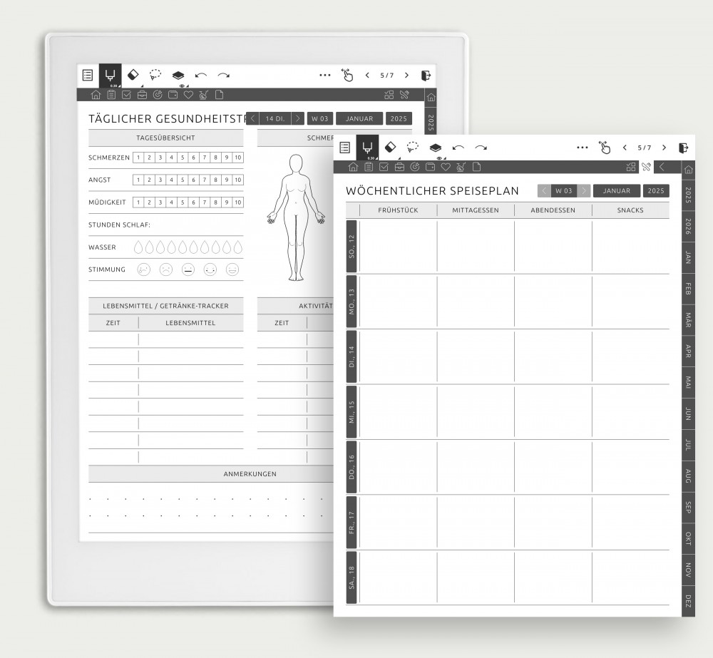 Steigern Sie Ihr Wohlbefinden for Supernote Planner Steigern Sie Ihr Wohlbefinden Template for Supernote