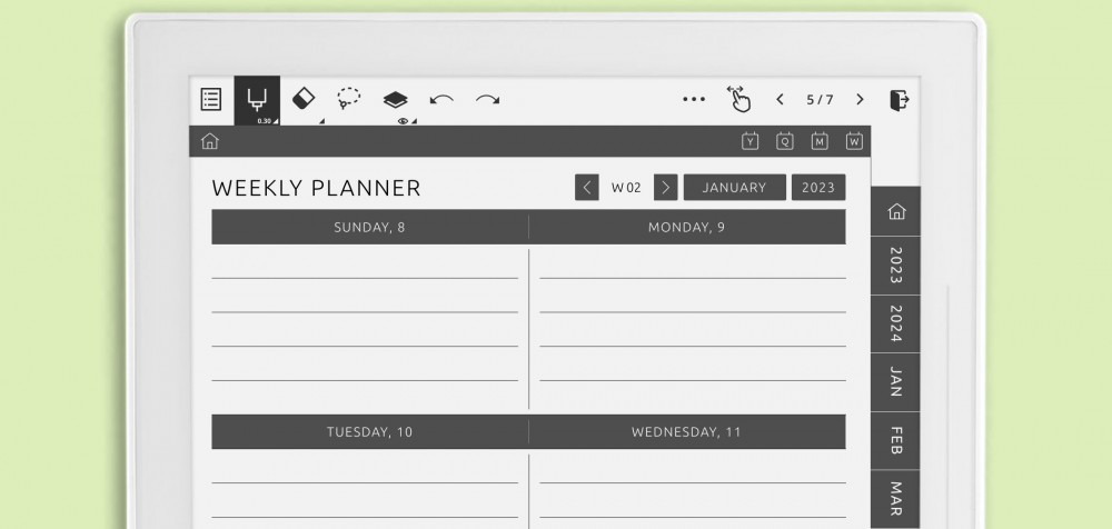 Supernote Weekly Planner