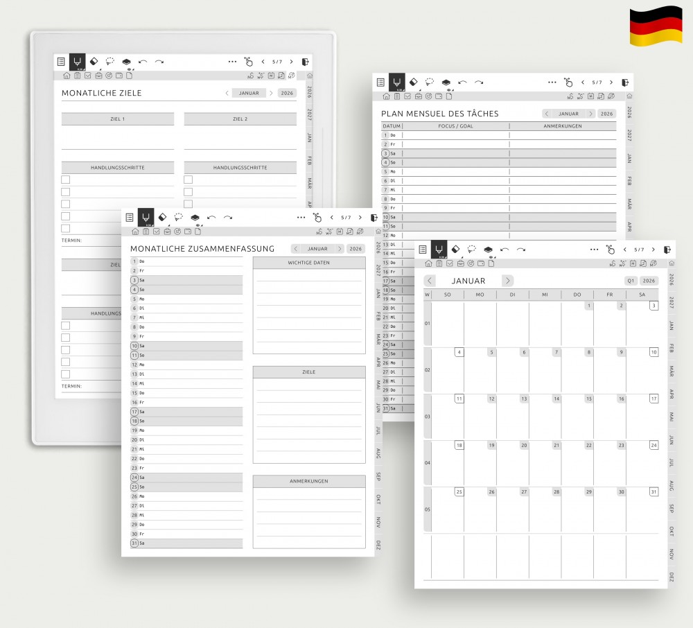 📅 Auf Kurs bleiben – Monat für Monat for Supernote Planner 📅 Auf Kurs bleiben – Monat für Monat Template for Supernote