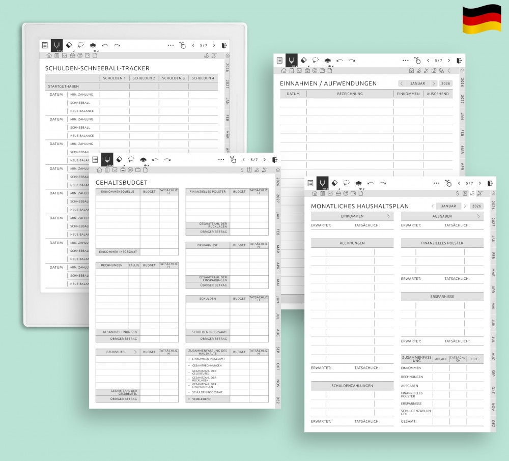 💰 Behalten Sie jeden Euro im Blick for Supernote Planner 💰 Behalten Sie jeden Euro im Blick Template for Supernote