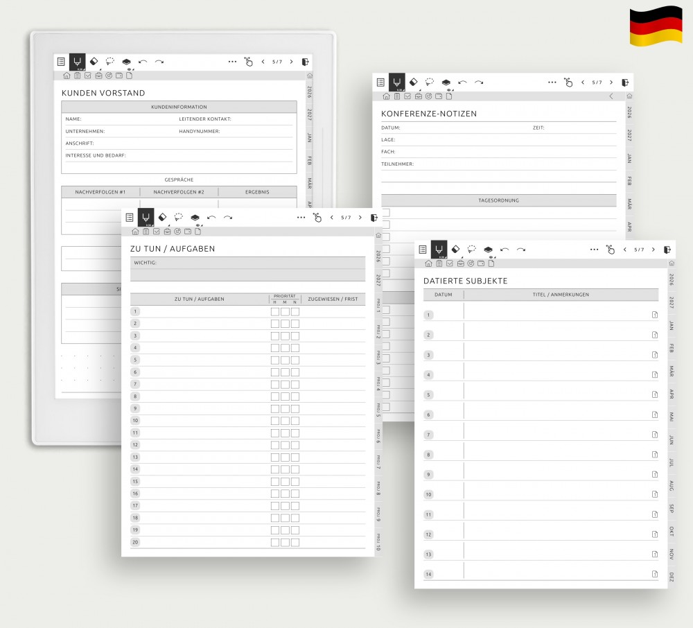 📚 Individuelle Abschnitte – rund um Sie gebaut for Supernote Planner 📚 Individuelle Abschnitte – rund um Sie gebaut Template for Supernote