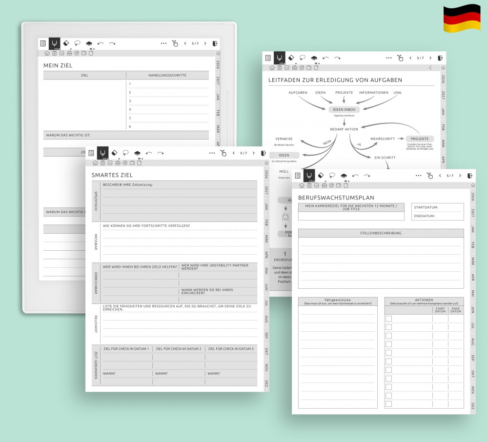 ✍️ Planen, fokussieren, erreichen for Supernote Planner ✍️ Planen, fokussieren, erreichen Template for Supernote