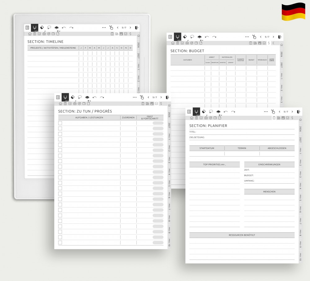 🚀 Projekte – von der Idee zur Umsetzung for Supernote Planner 🚀 Projekte – von der Idee zur Umsetzung Template for Supernote