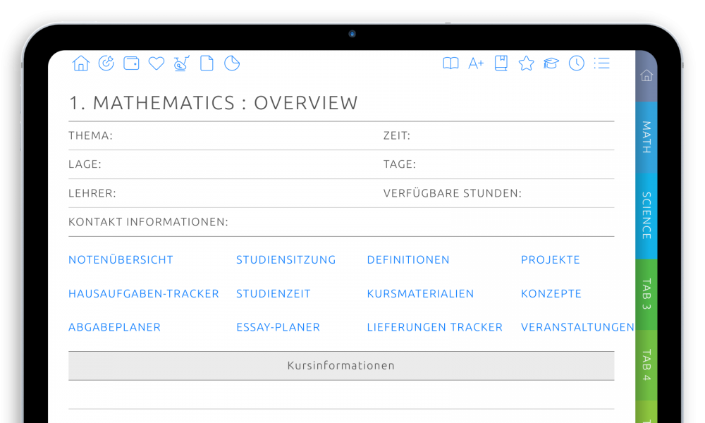 Cool Digital Student Planner in Dark Theme