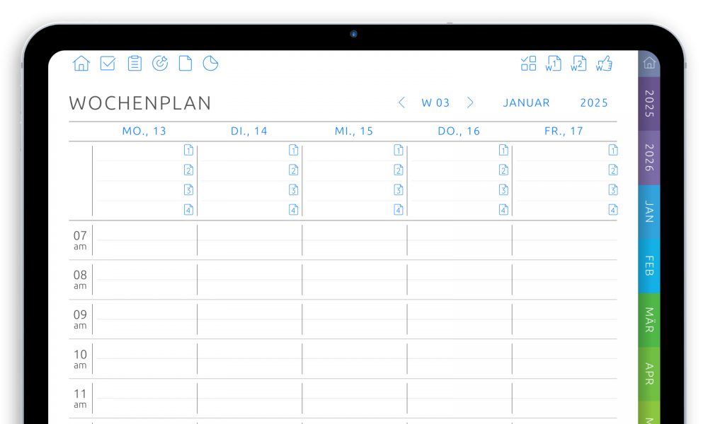 Best Digital Weekly Planner in Dark Theme